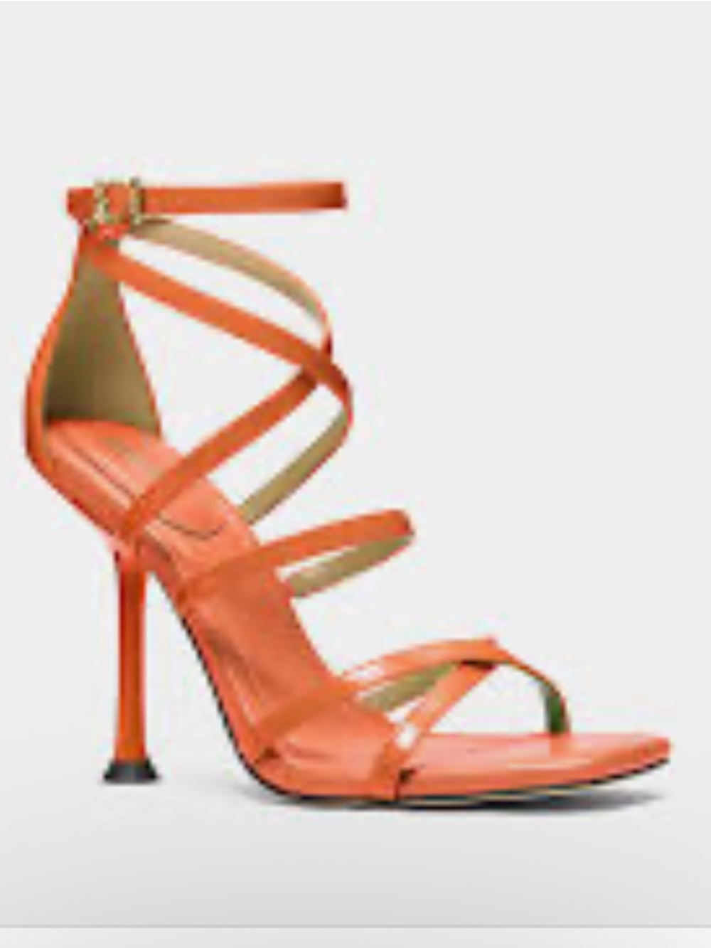 NWT Michael Kors Imani Patent Leather Strappy Orange Sandal